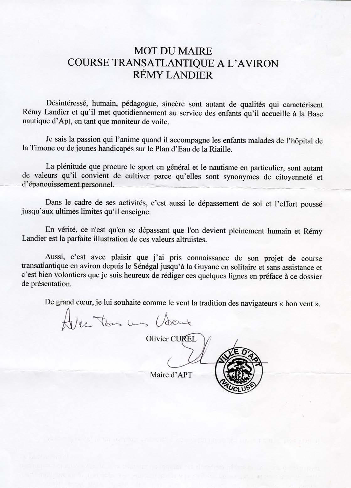 lettre de soutien maladie