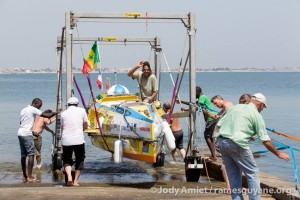 Mise à l'eau des premiers bateaux