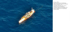 Photo d'Olivier Montiel prise par un avion de la Marine Nationale